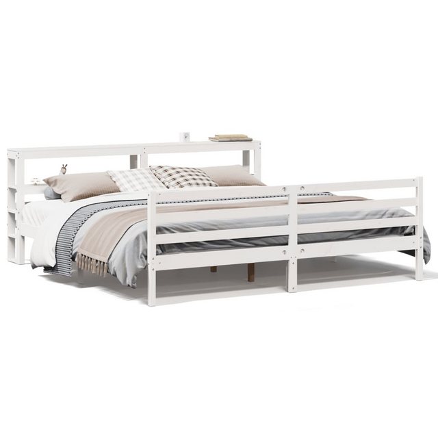 vidaXL Bett, Massivholzbett ohne Matratze Weiß 200x200 cm Kiefernholz günstig online kaufen