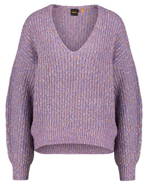 BOSS Strickpullover Damen Strickpullover mit Wolle Relaxed Fit (1-tlg) günstig online kaufen