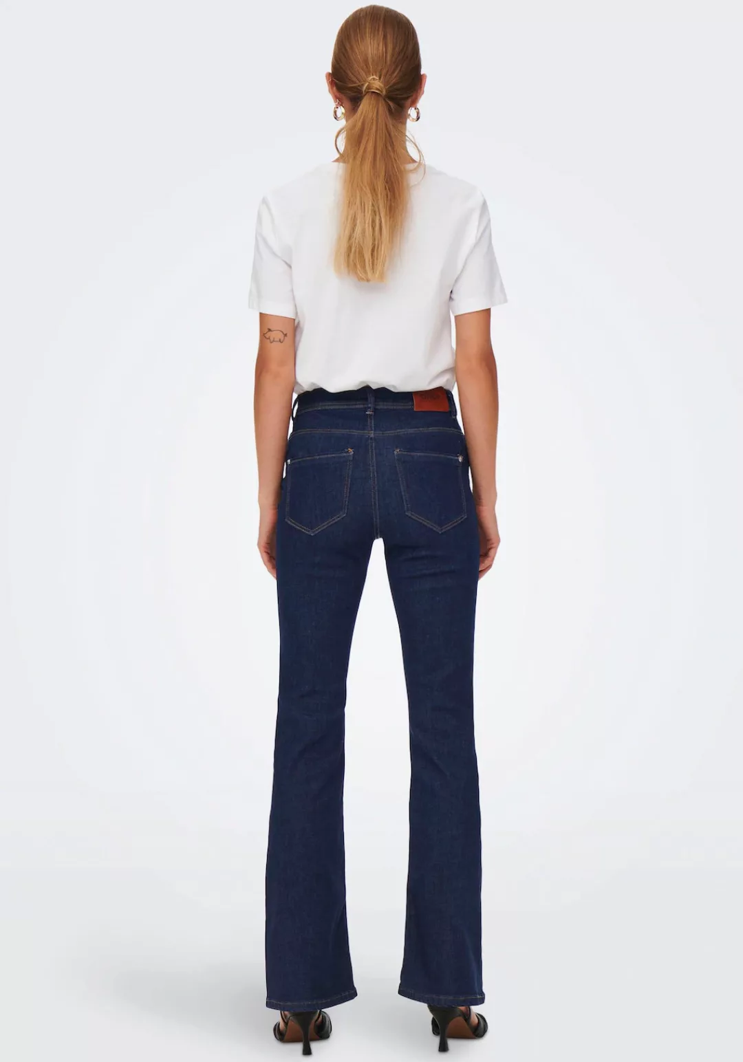 ONLY Bootcut-Jeans "ONLWAUW LIFE HW FLARED RINSE DNM", mit Stretch günstig online kaufen