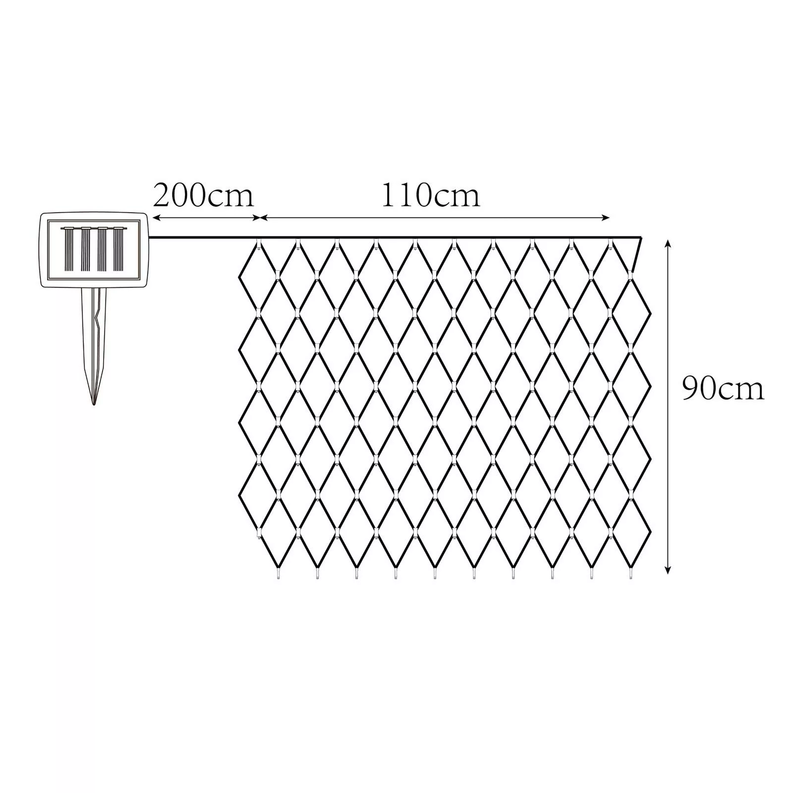 Solar-LED-Lichtervorhang IP44 110x90cm 100-flammig günstig online kaufen