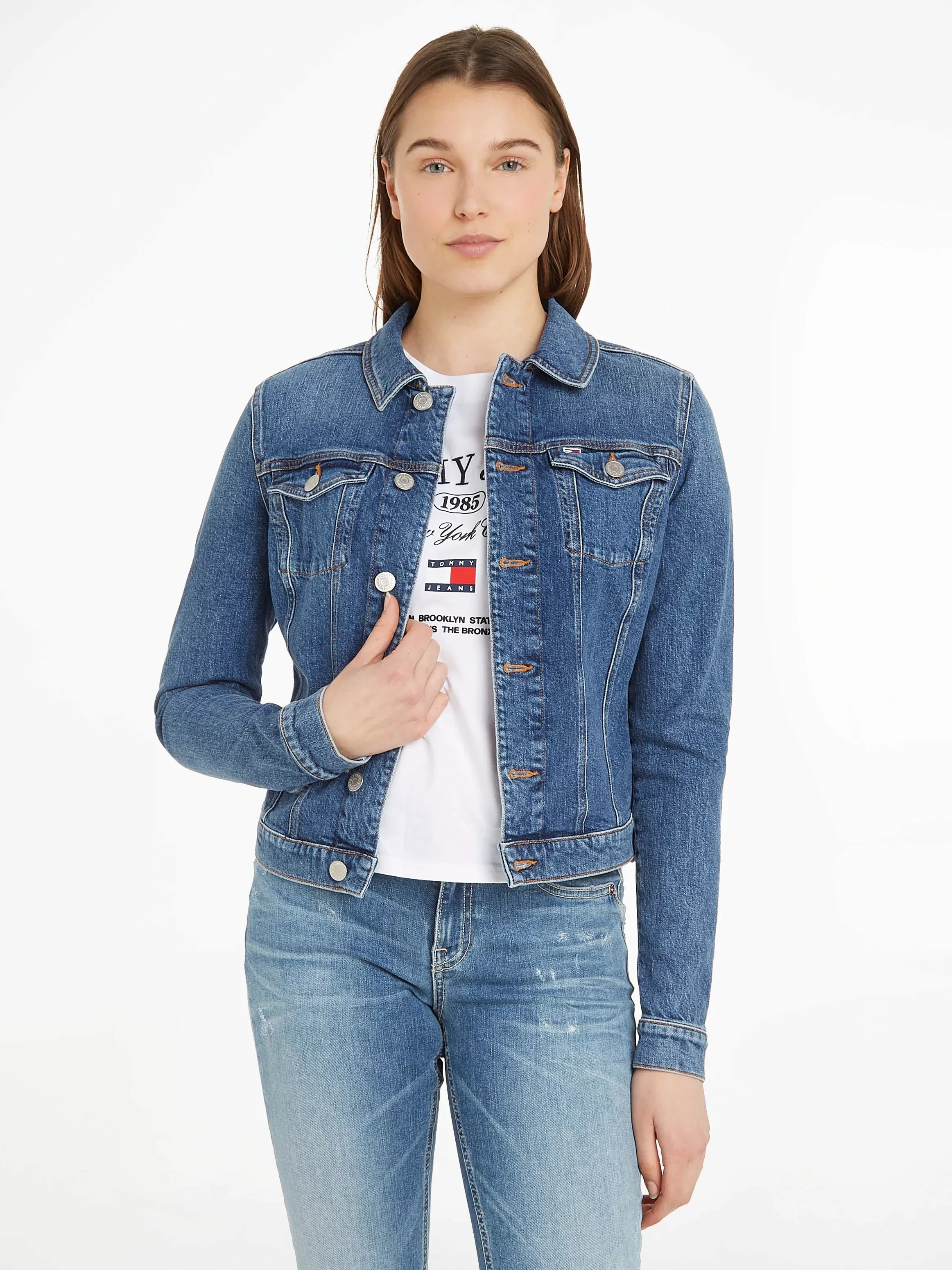 Tommy Jeans Jeansjacke "VIVIANNE SKIN JACKET DG0137", mit Tommy Jeans Marke günstig online kaufen