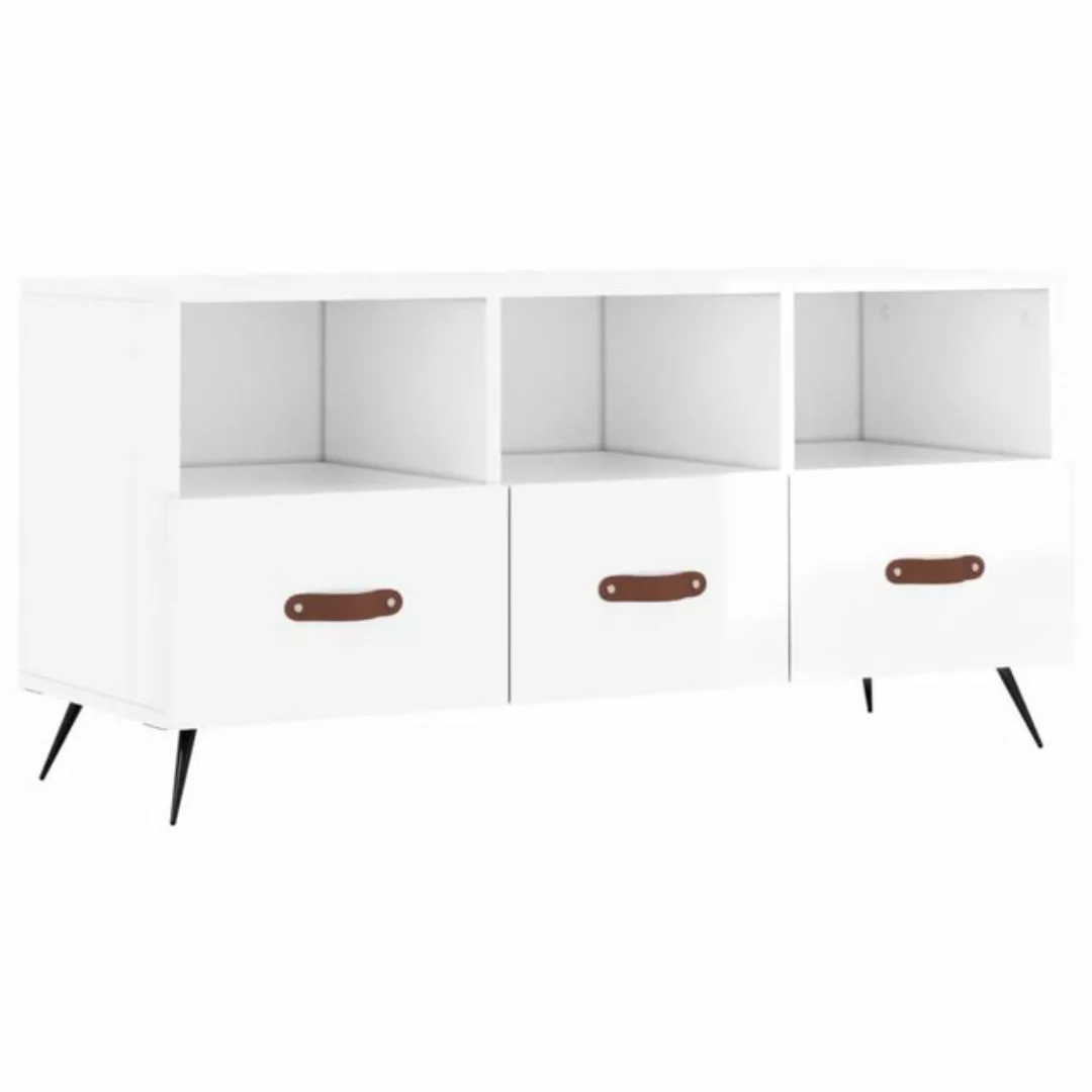 vidaXL TV-Schrank TV-Schrank Hochglanz-Weiß 102x36x50 cm Spanplatte günstig online kaufen