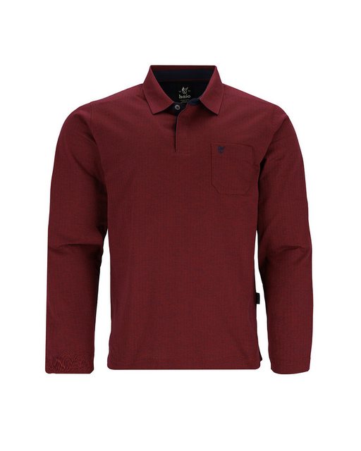 Hajo Langarm-Poloshirt Jacquard-Polo mit verdeckter Knopfleiste günstig online kaufen