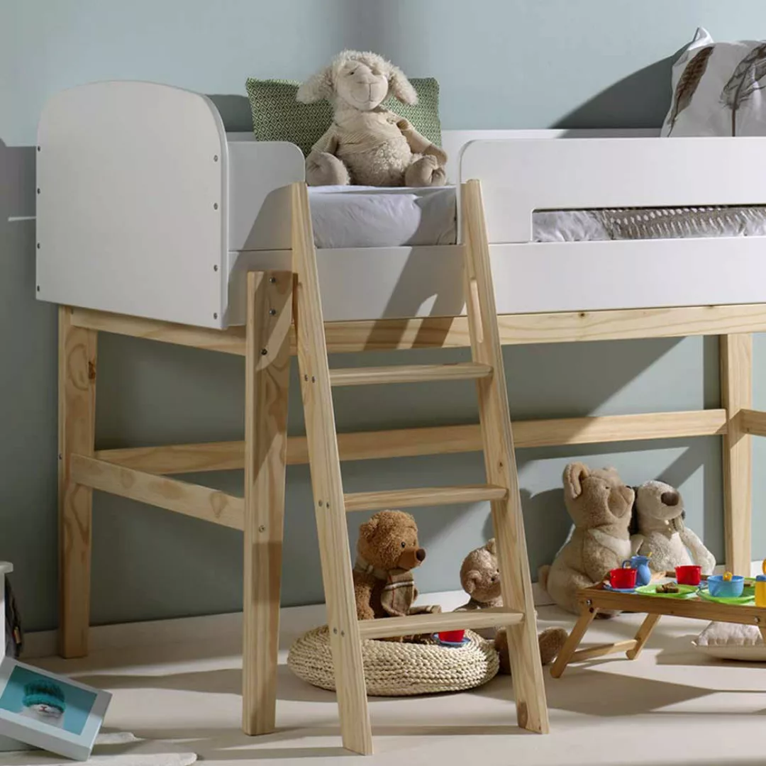 Kinder Einzelbett in Weiß 90x200 cm günstig online kaufen