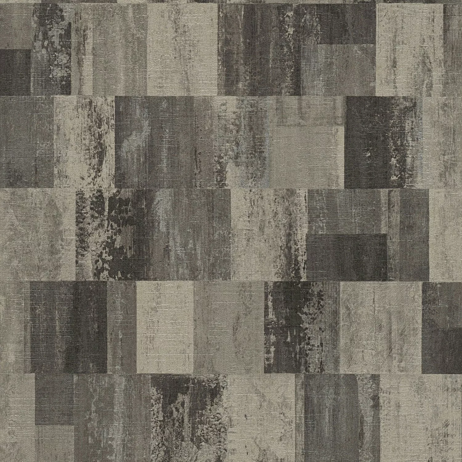 Bricoflor Quadrat Tapete in Grau Schwarz Küchen und Wohnzimmer Vliestapete günstig online kaufen