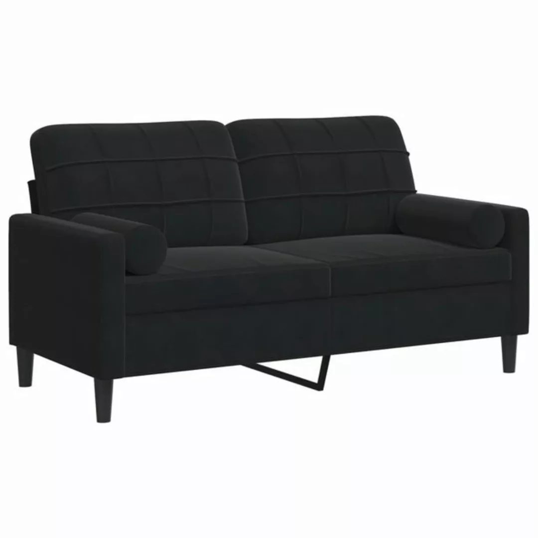 vidaXL Sofa, 2-Sitzer-Sofa mit Zierkissen Schwarz 140 cm Samt günstig online kaufen