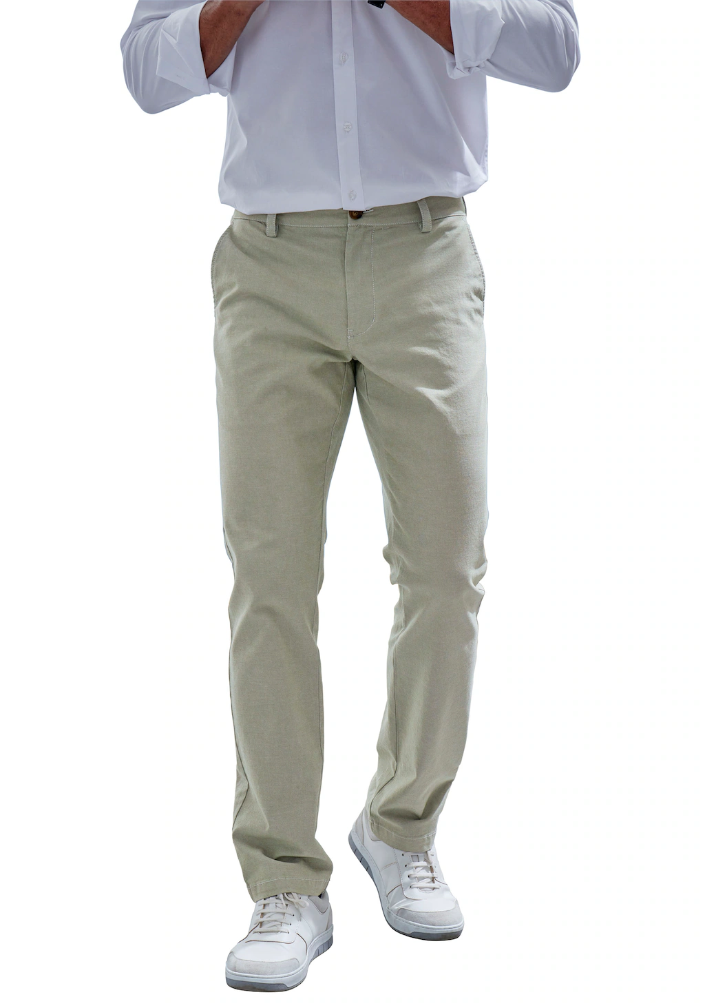 John Devin Chinohose regular-fit, lange Oxford Hose aus elastischer Baumwol günstig online kaufen