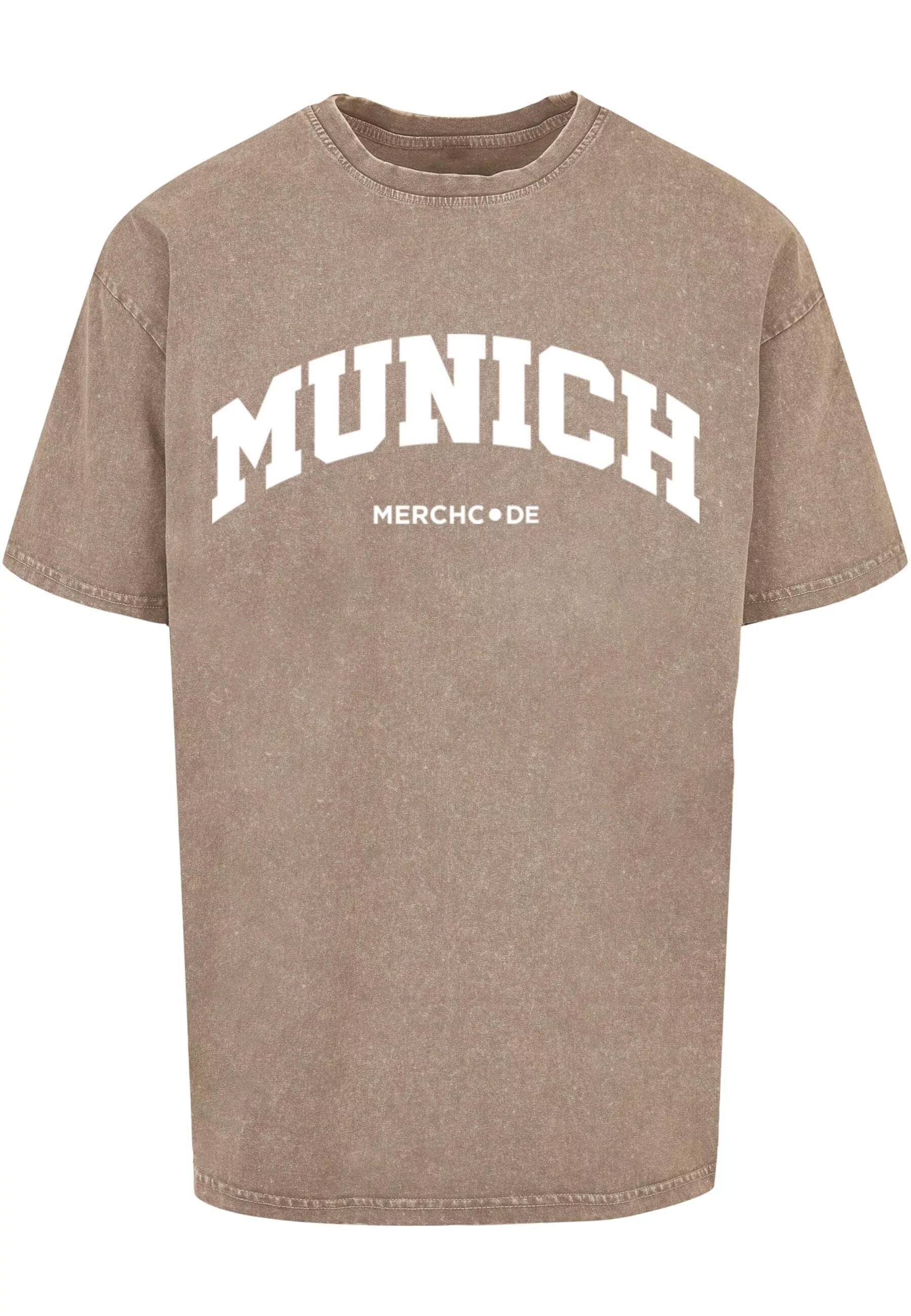 Merchcode T-Shirt "Merchcode Herren Munich Wording - Acid Washed Oversize T günstig online kaufen