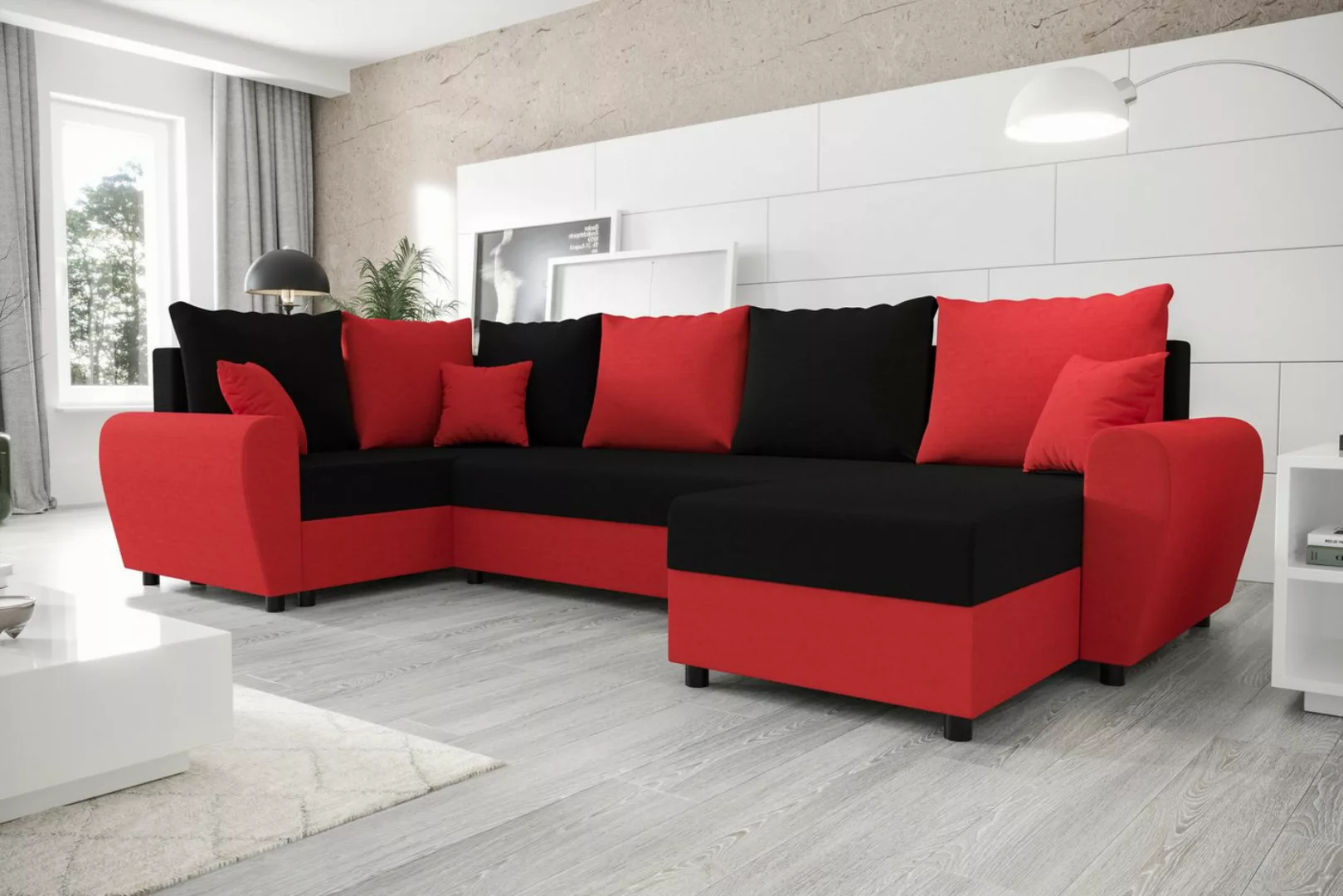 ALTDECOR Wohnlandschaft FION-LONG, Couch mit Schlaffunktion, Wohnzimmer - E günstig online kaufen