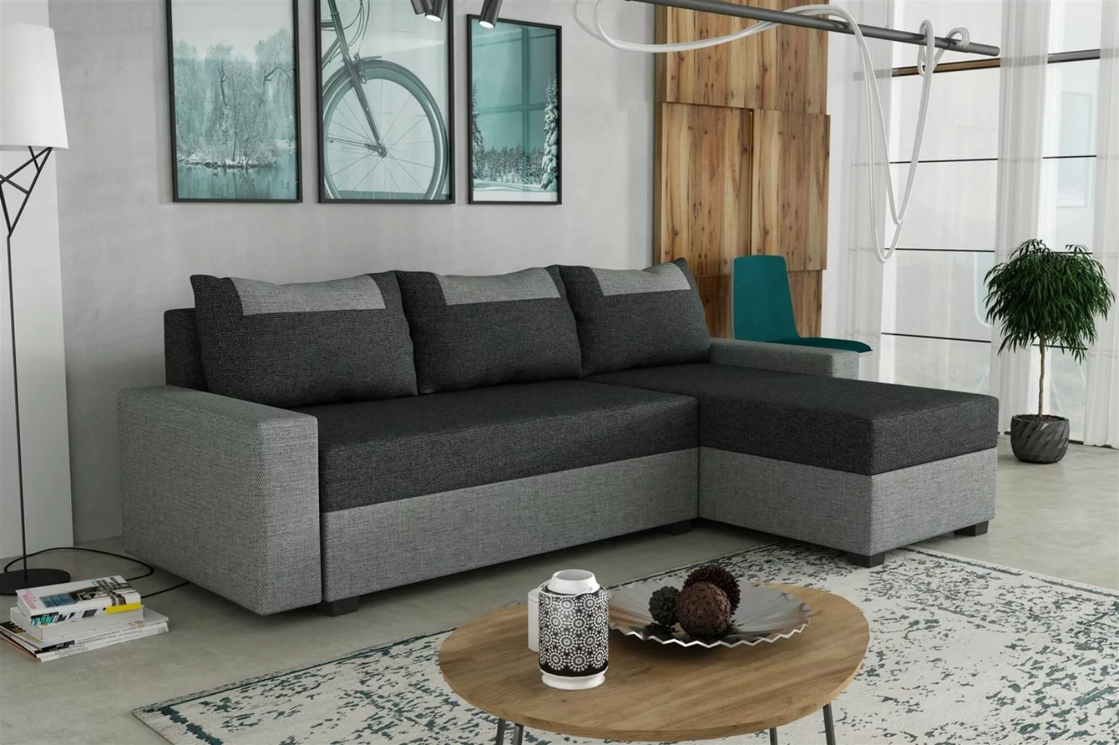 Fun Möbel Ecksofa Sofa HEDVIG LUX Ottomane Rechts oder Links, Rundumbezug, günstig online kaufen