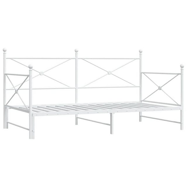 vidaXL Bett Tagesbett Ausziehbar ohne Matratze Weiß 100x190 cm Stahl günstig online kaufen