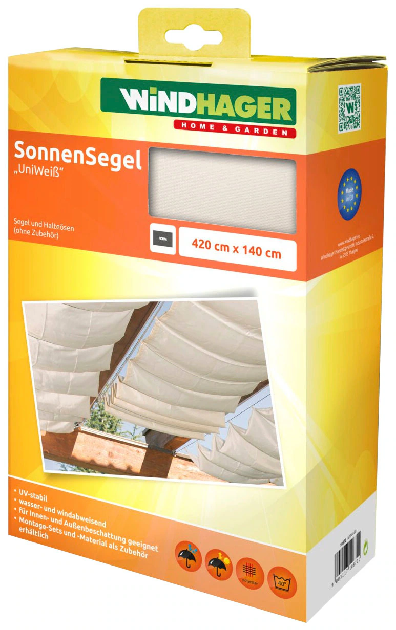 Windhager Sonnensegel, für Seilspannmarkise, inklusive Laufhaken, 4,2x1,4 m günstig online kaufen