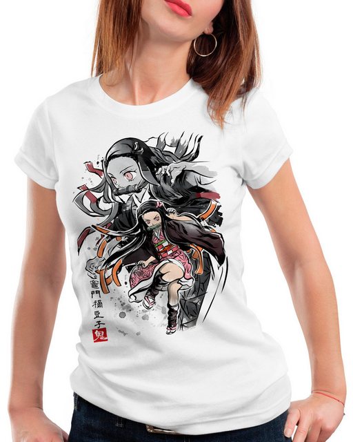 style3 T-Shirt Nezuko Sumi-E demon slayer anime japan manga cosplay günstig online kaufen