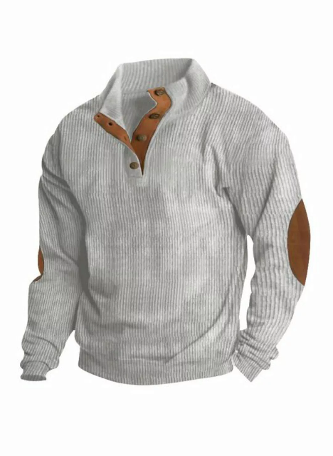 FIDDY Langarmbluse Herren Outdoor-Sweatshirt aus Cord lässig Stehkragen lan günstig online kaufen