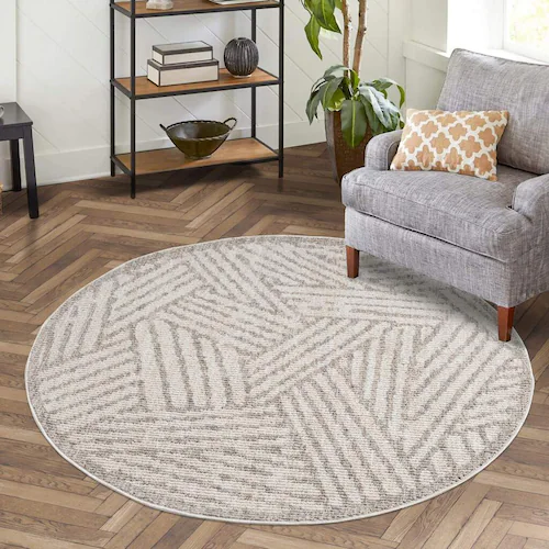 Carpet City Teppich »CLASICO 9161«, rund, 11 mm Höhe, Kurzflor, Hochtief-Mu günstig online kaufen