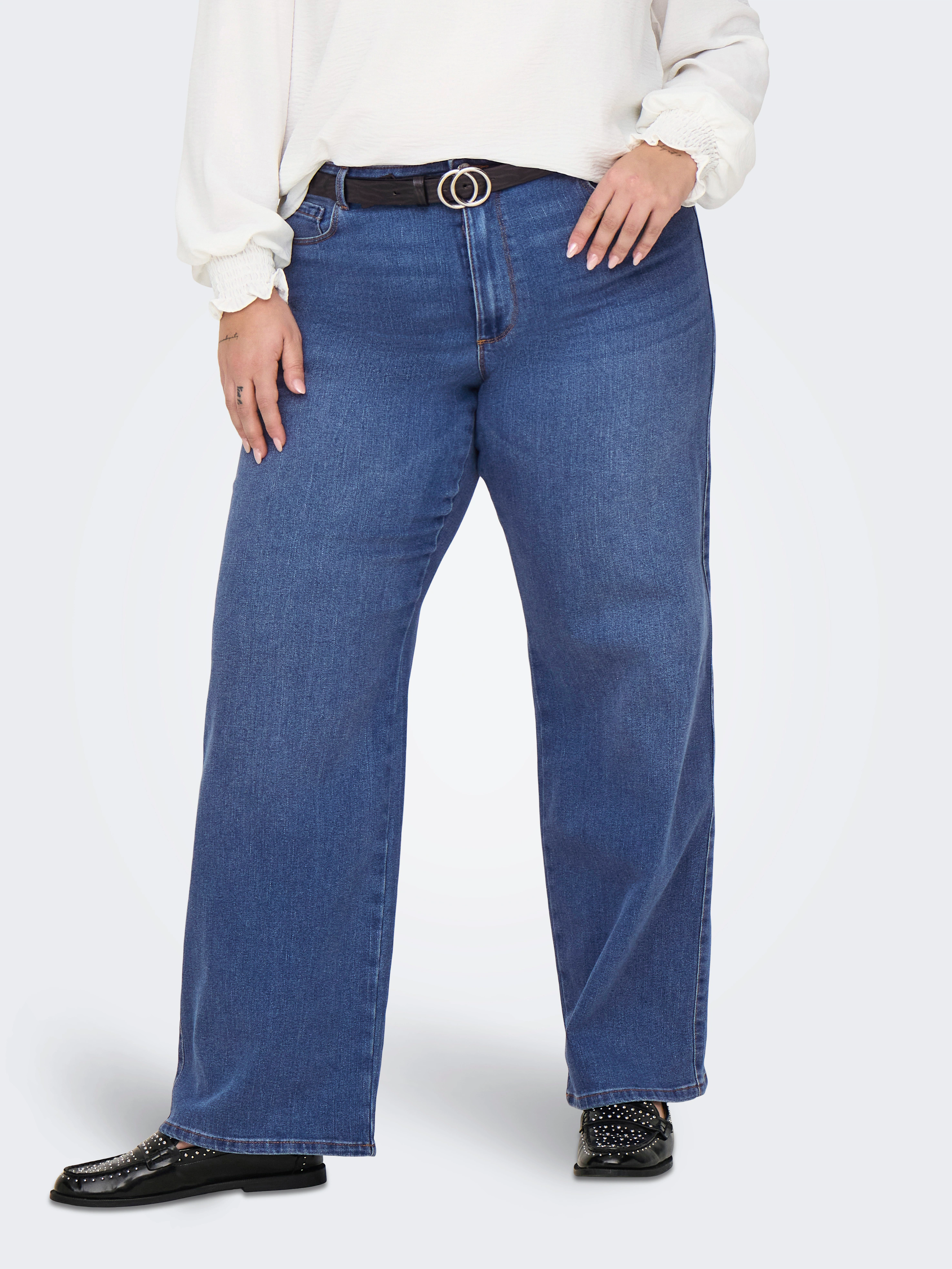 ONLY CARMAKOMA High-waist-Jeans "CARSNOW HW WIDE DNM JEANS PIM MBD NOOS" günstig online kaufen