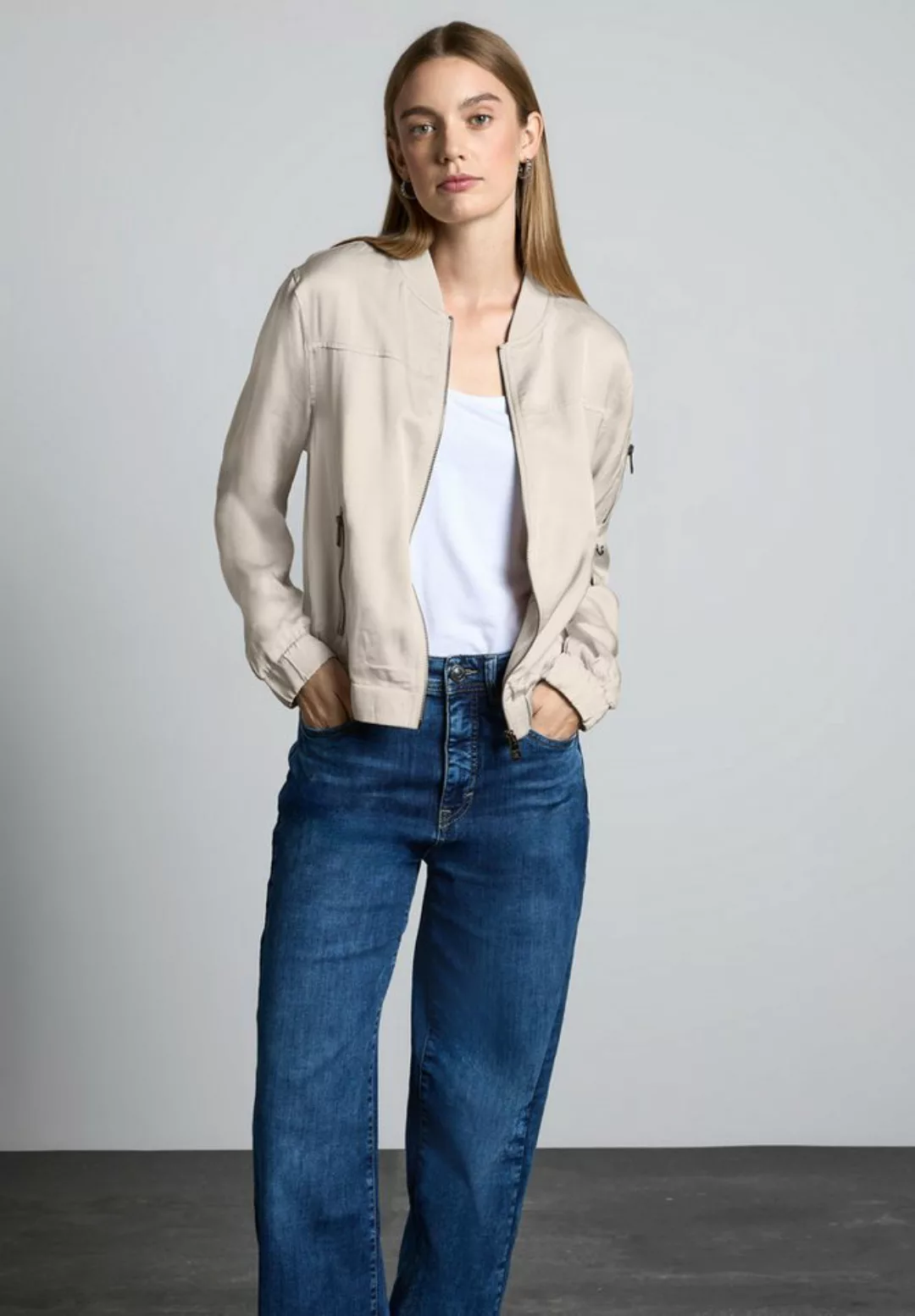 STREET ONE Blouson - Satin-Blouson, Bomber-Jacke, Stehkragen mit Reißversch günstig online kaufen