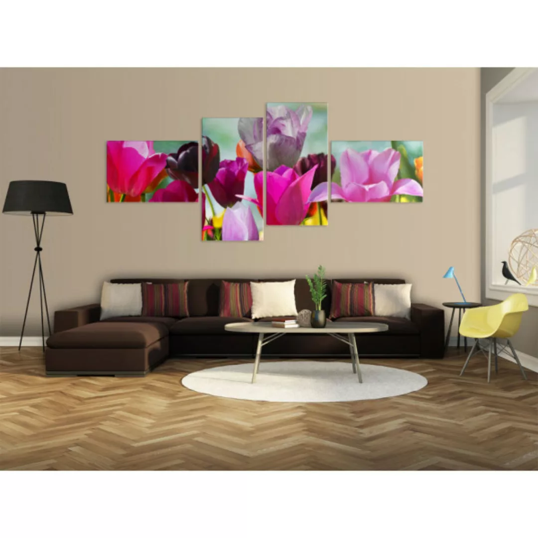 Leinwandbild Charme pinker Tulpen XXL günstig online kaufen