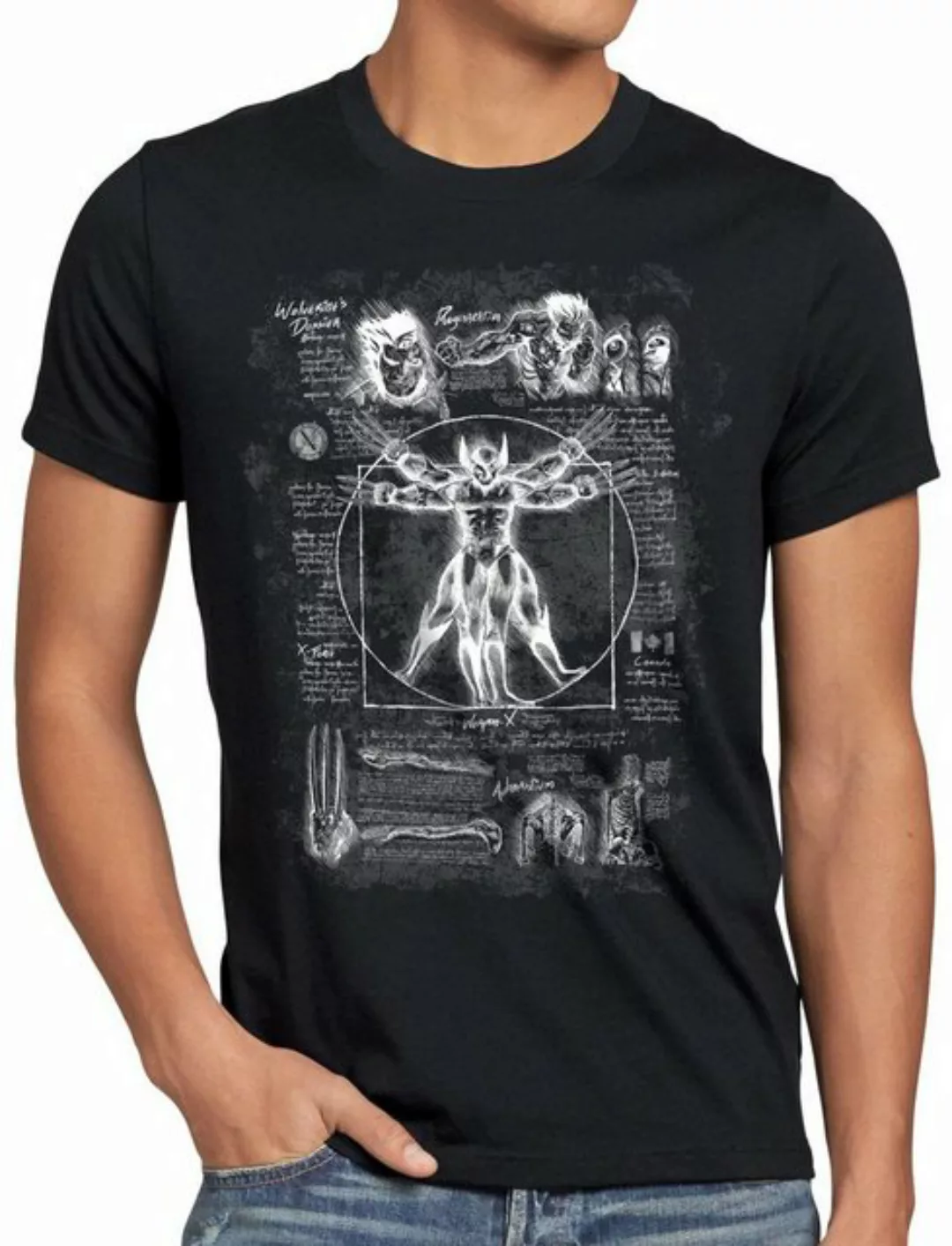 Print-Shirt Herren T-Shirt Vitruvianischer Wolverine logan comic kino mutan günstig online kaufen