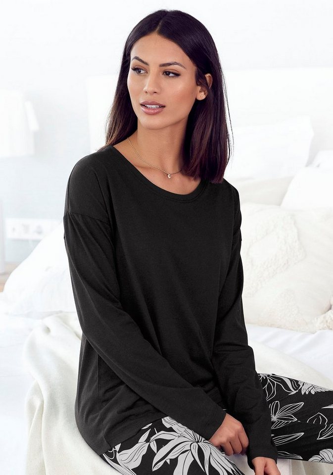LASCANA Pyjamaoberteil mit überschnittenen Schultern günstig online kaufen