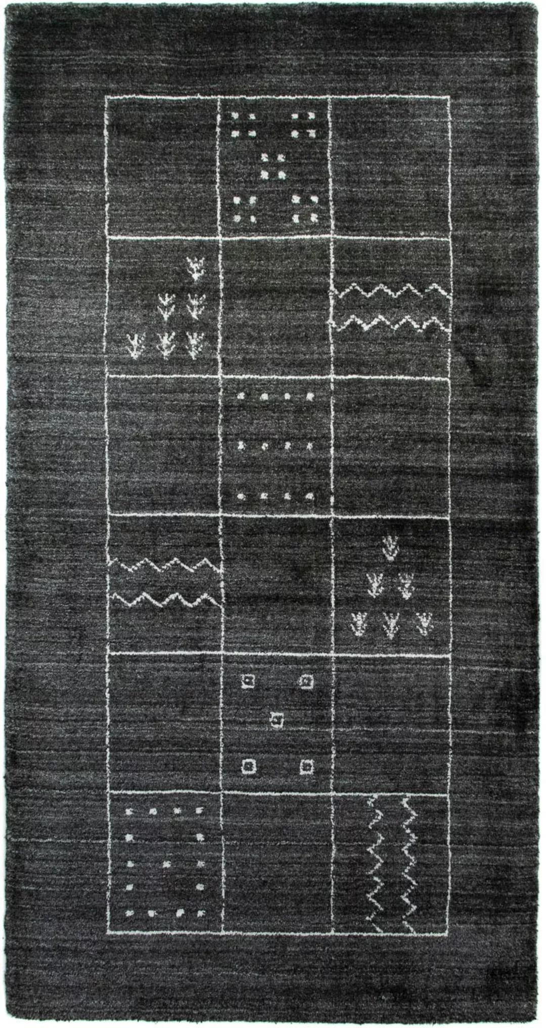 morgenland Wollteppich »Vintage Teppich handgeknüpft schwarz«, rechteckig günstig online kaufen