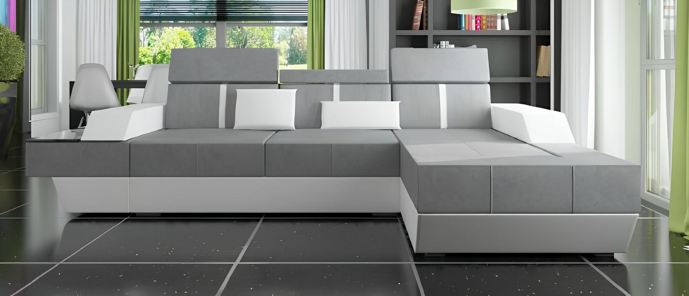 Xlmoebel Ecksofa Neues Polster-Ecksofa mit Textilbezug und USB-Anschluss in günstig online kaufen