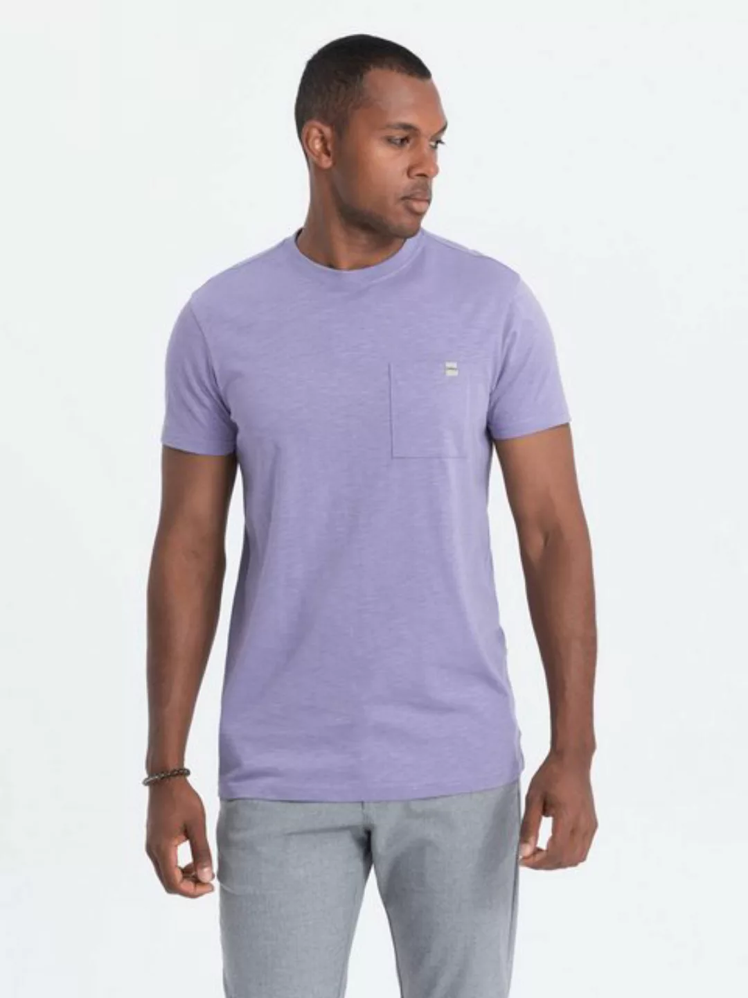 OMBRE T-Shirt Gestricktes Herren-T-Shirt mit Brusttasche günstig online kaufen