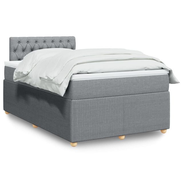 vidaXL Boxspringbett, Boxspringbett mit Matratze Hellgrau 120x190 cm Stoff günstig online kaufen