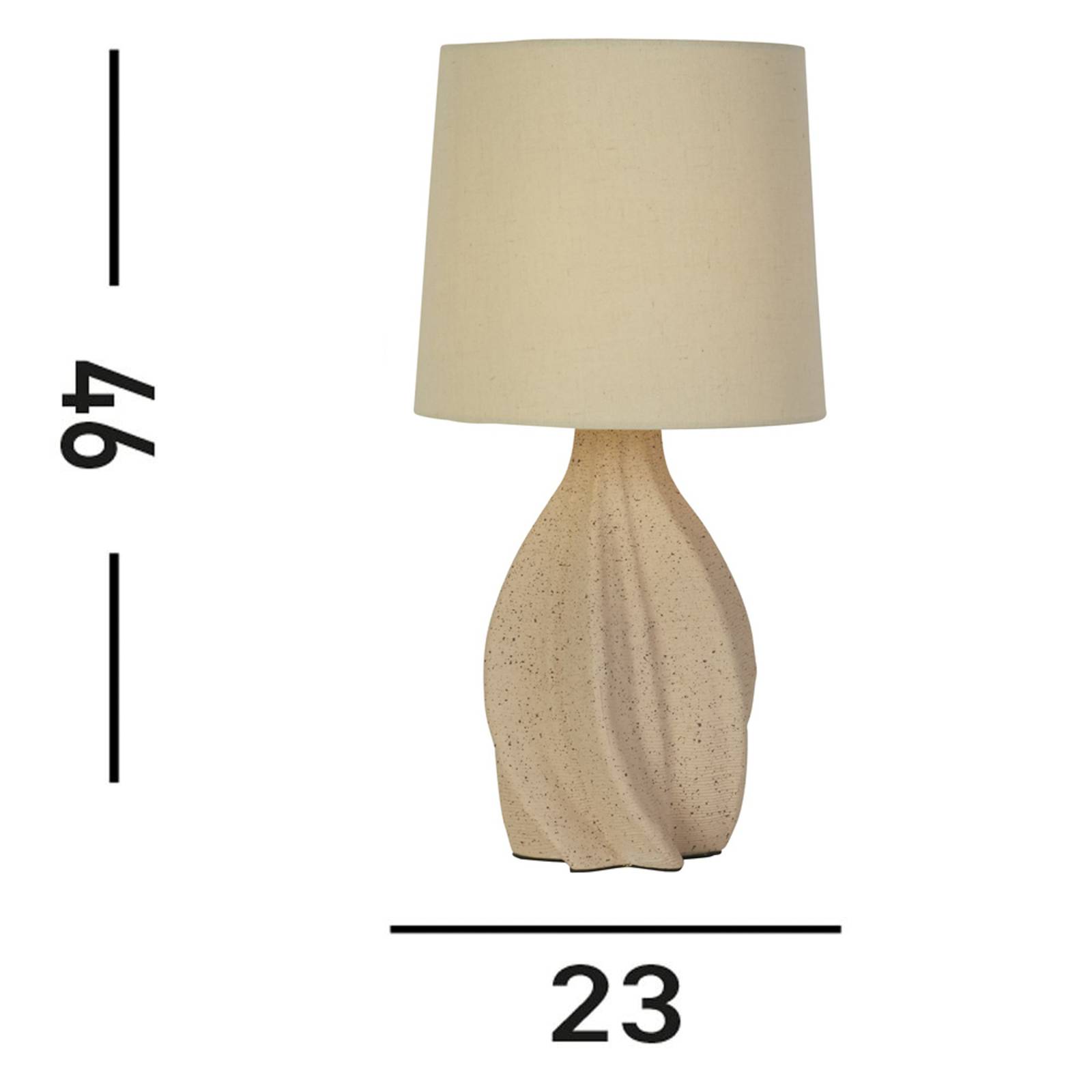 Tischleuchte Twist, beige, Höhe 46 cm, Textil/Keramik günstig online kaufen