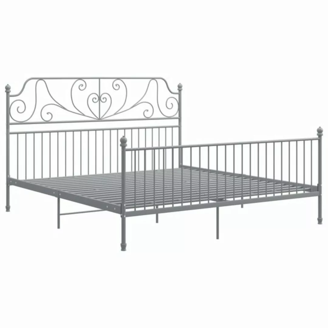 vidaXL Bettgestell Bettgestell Grau Metall 180x200 cm Doppelbett Bett Bettr günstig online kaufen