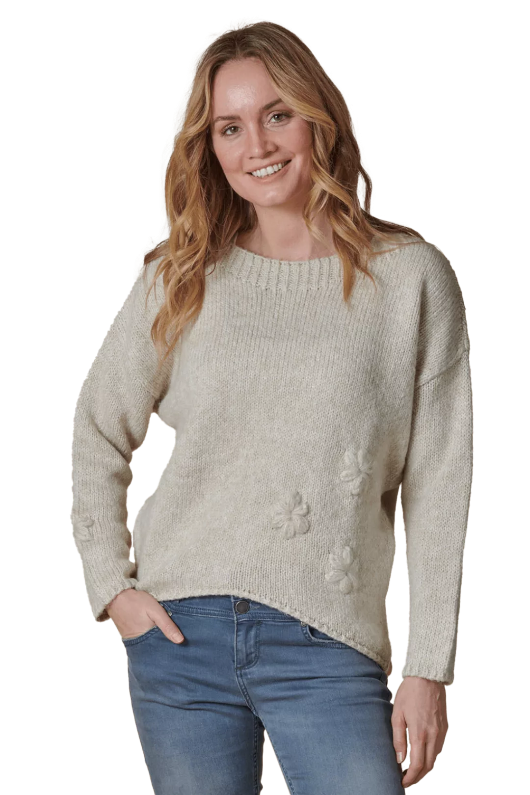 Zhrill Strickpullover "NINA", mit gestrickten Blumen günstig online kaufen