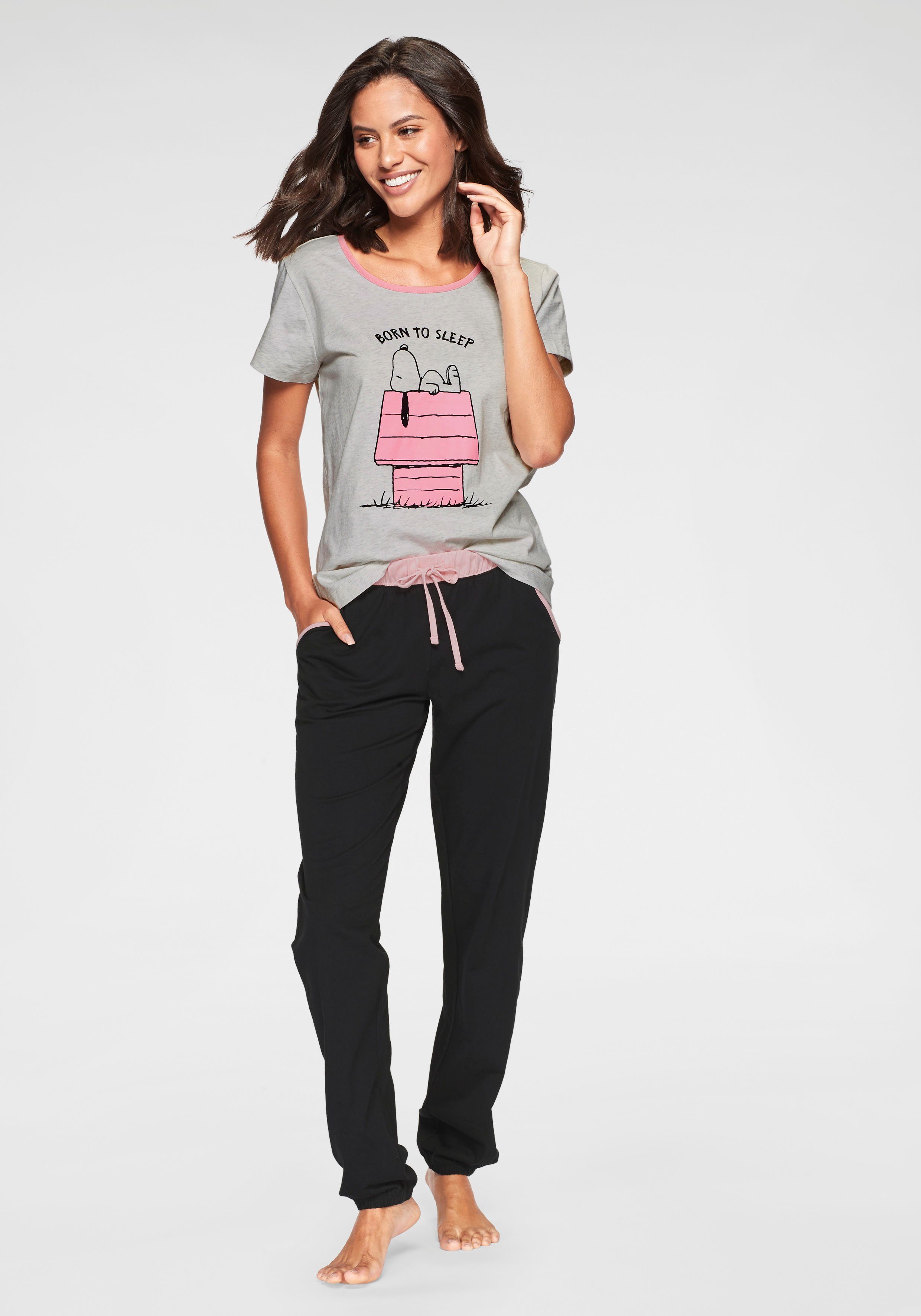 PEANUTS Pyjama (2 tlg) mit Snoopy-Print günstig online kaufen