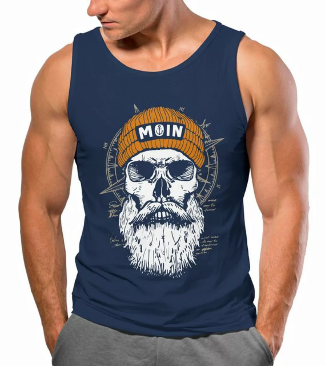 Neverless Tanktop Herren Tank-Top Printshirt Moin Skull Windrose Kompass To günstig online kaufen