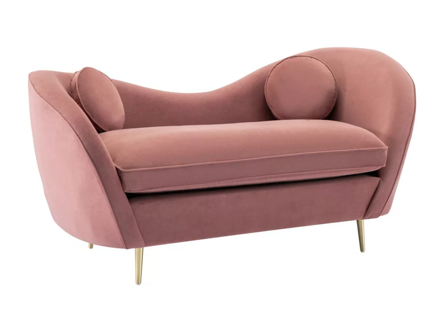 Sofa 2-Sitzer - Samt - Rosa - ORMARA günstig online kaufen