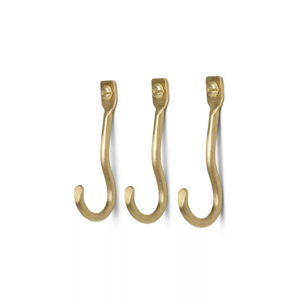 Wandhaken Curvature gold metall / 3er-Set - Messing - Ferm Living - Metall günstig online kaufen
