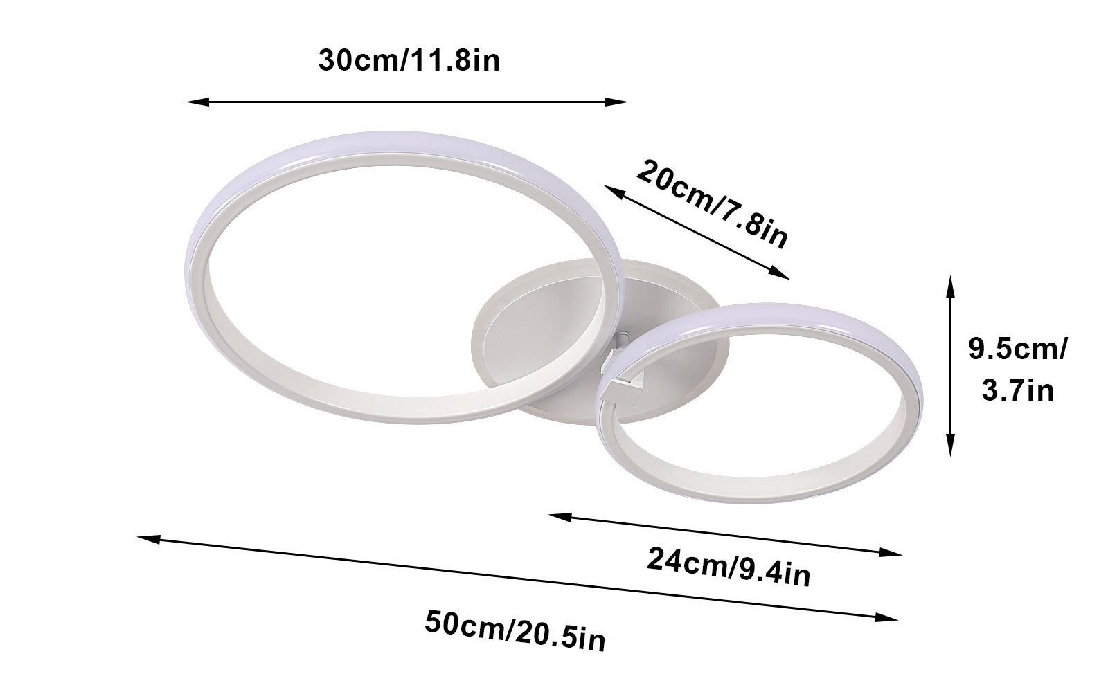 Goeco Deckenleuchte LED Lampe,Doppelkreis-Design, Acryl, 42 günstig online kaufen