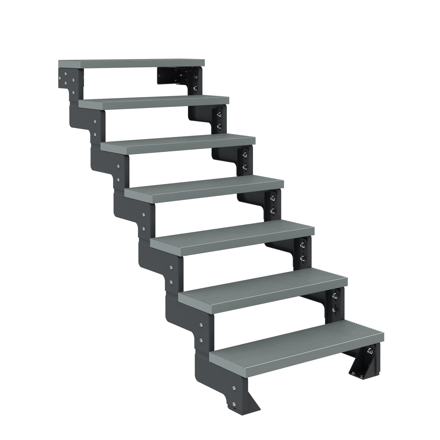 Dolle Außentreppe Gardentop Anthrazit 7 Stufen 80 cm Grau Ohne Geländer günstig online kaufen