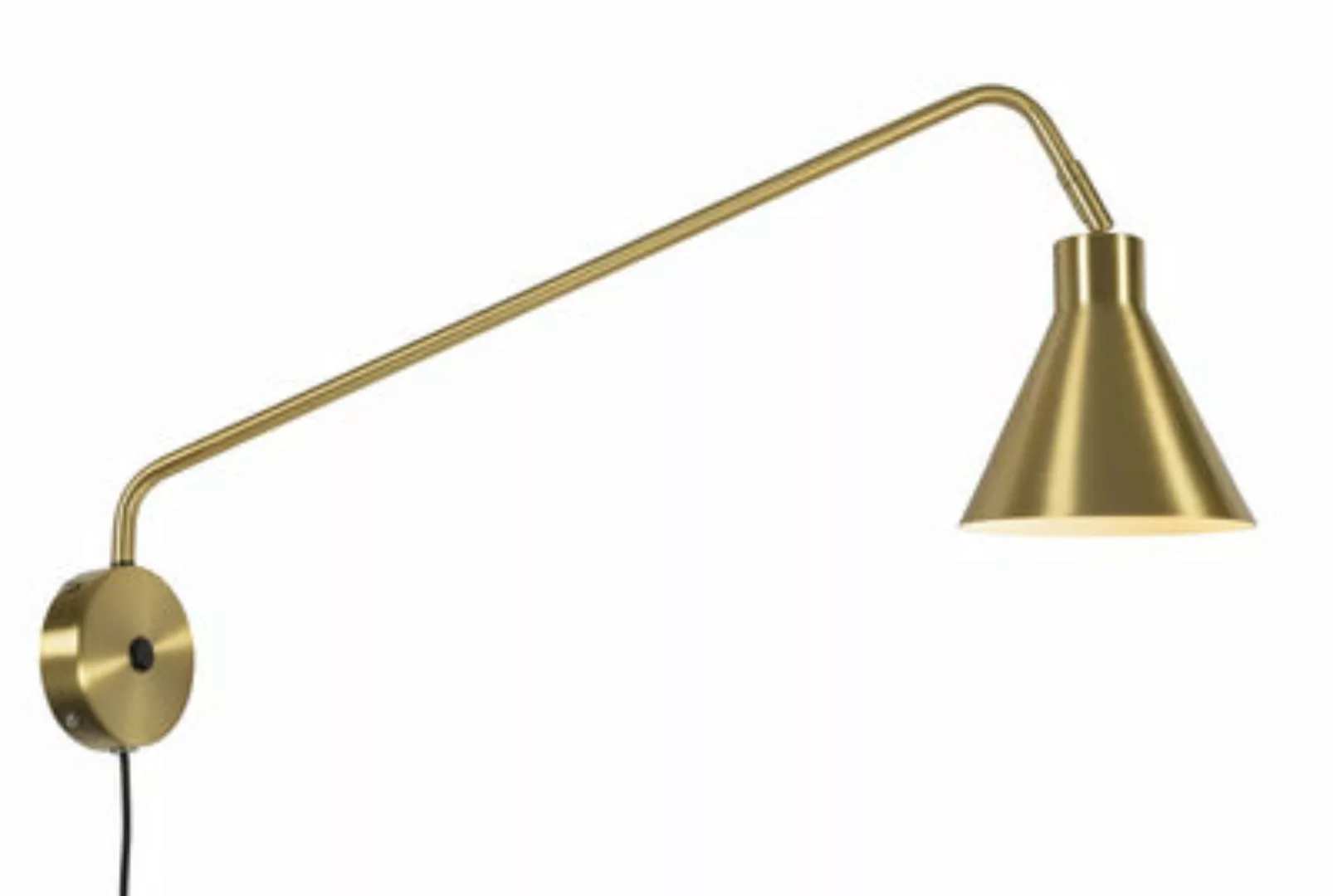 Wandleuchte mit Stromkabel Lyon gold metall / dreh- & schwenkbar - L 70 cm günstig online kaufen