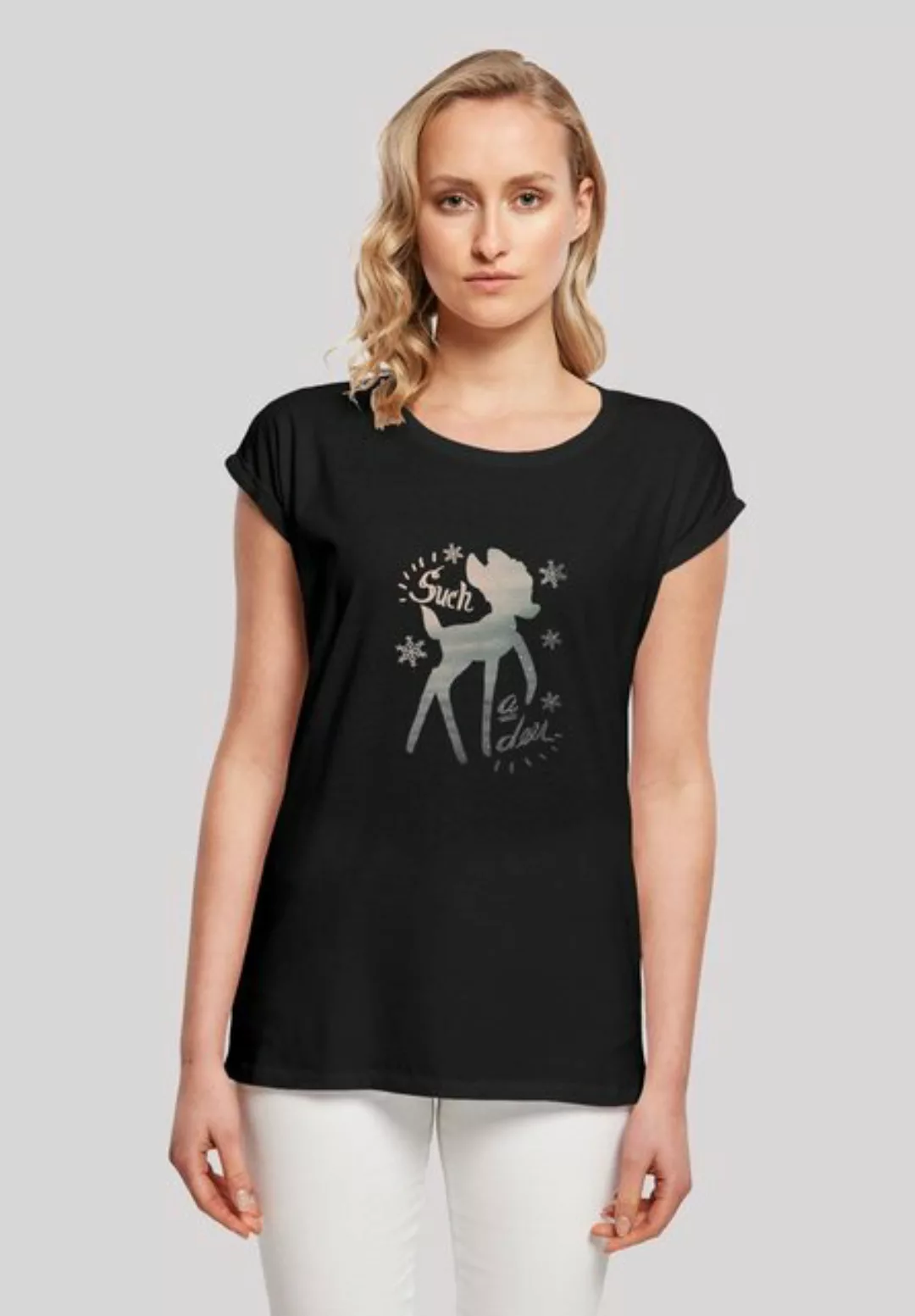 F4NT4STIC T-Shirt ' Bambi Winter Deer BLK' Print günstig online kaufen