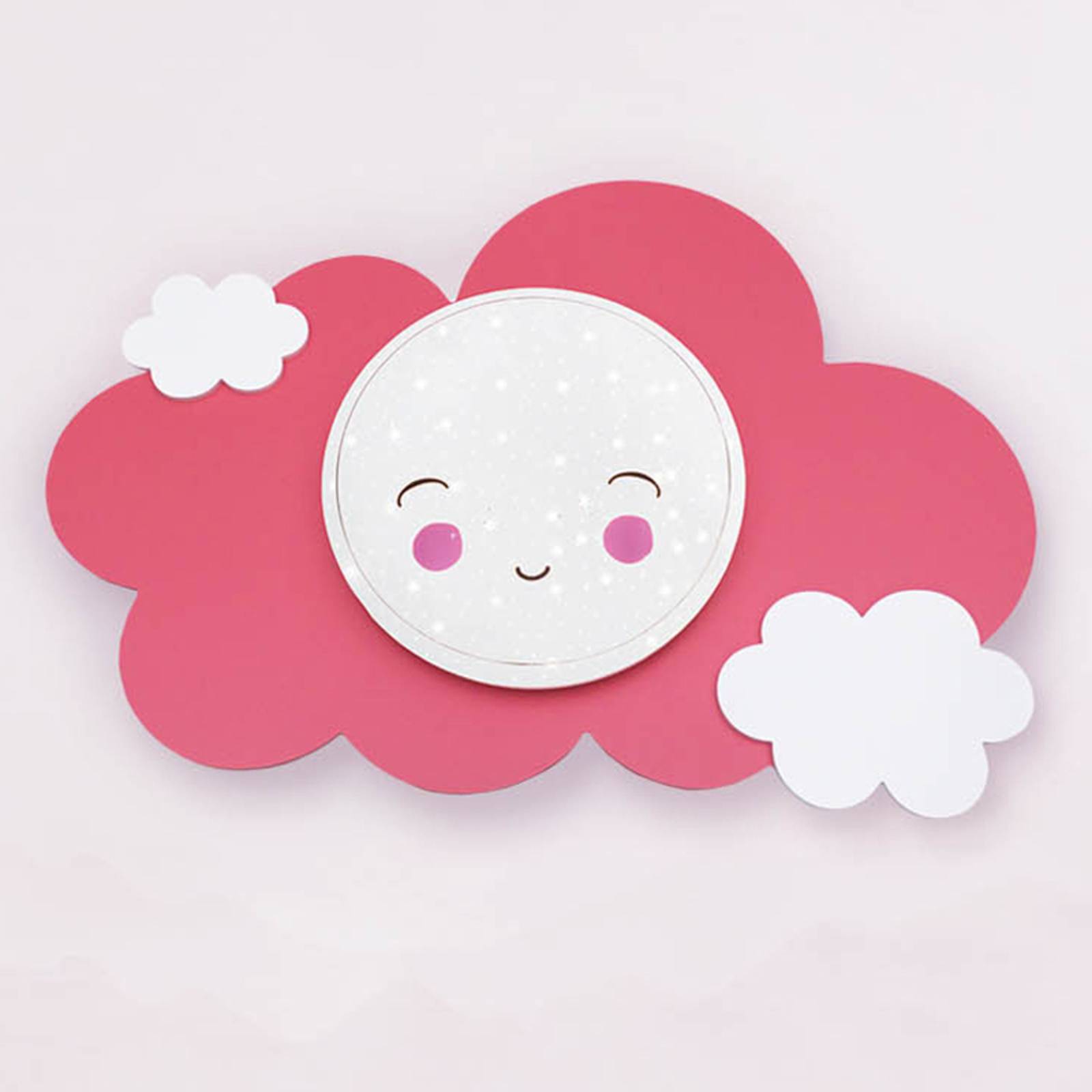 LED-Wandleuchte Bildwolke Starlight Smile, rosa günstig online kaufen