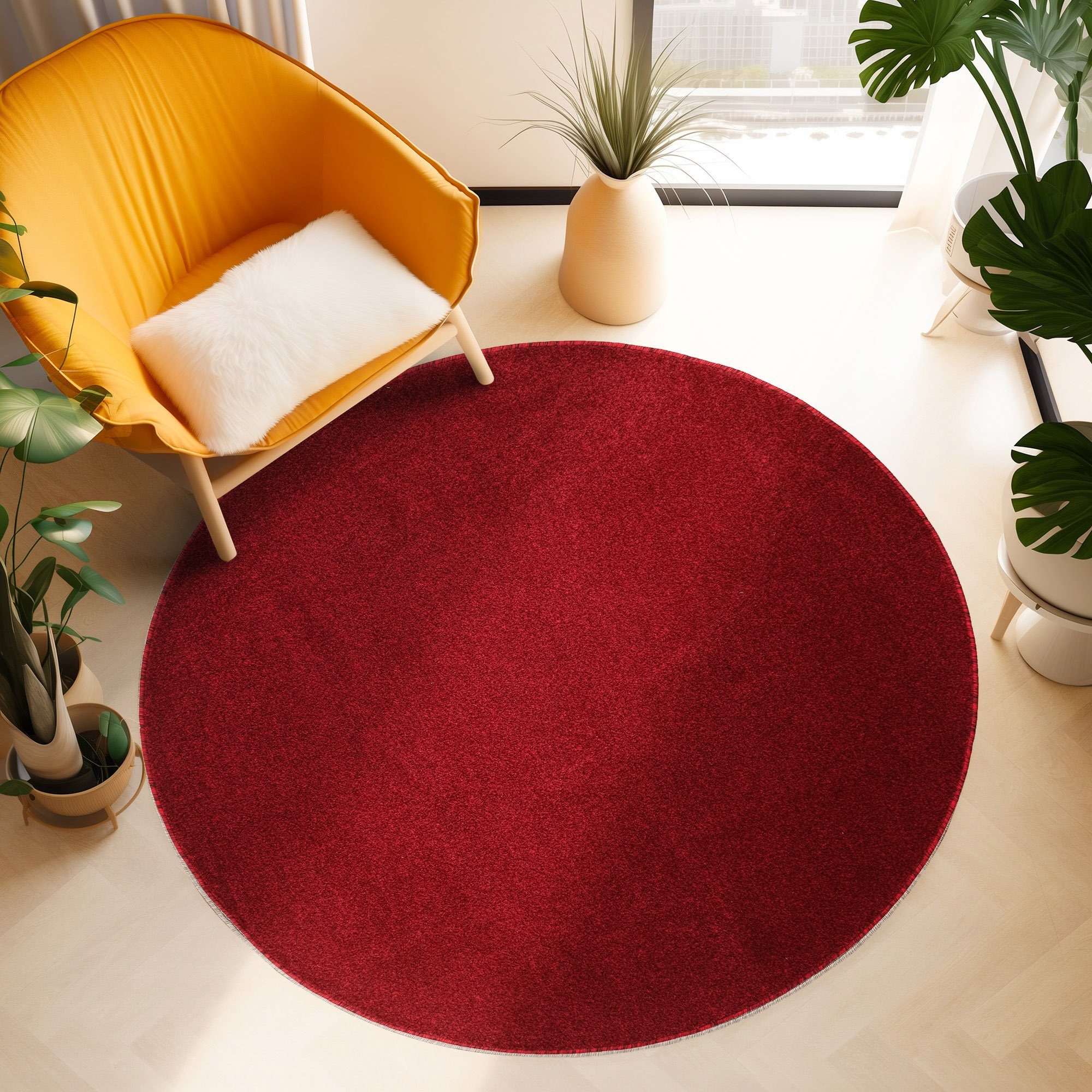 SIMPEX24 Teppich Unicolor - Einfarbig, Rund, günstig online kaufen