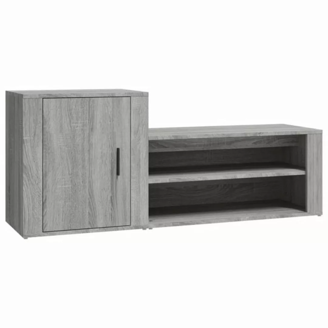 furnicato Schuhschrank Grau Sonoma 130x35x54 cm Holzwerkstoff (1-St) günstig online kaufen