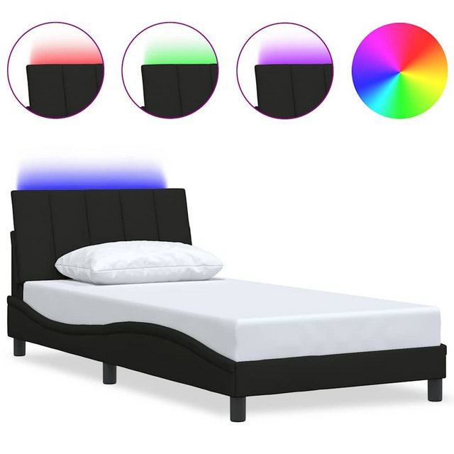 vidaXL Bett, Bettgestell ohne Matratze Schwarz 100x200 cm Stoff günstig online kaufen