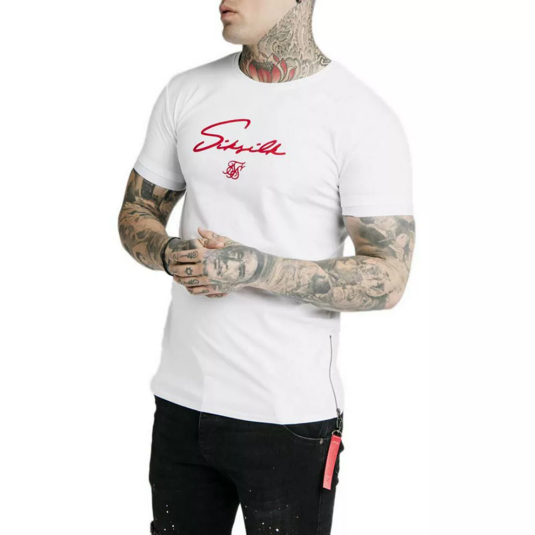 Siksilk Signature Flock Kurzärmeliges T-shirt M White günstig online kaufen