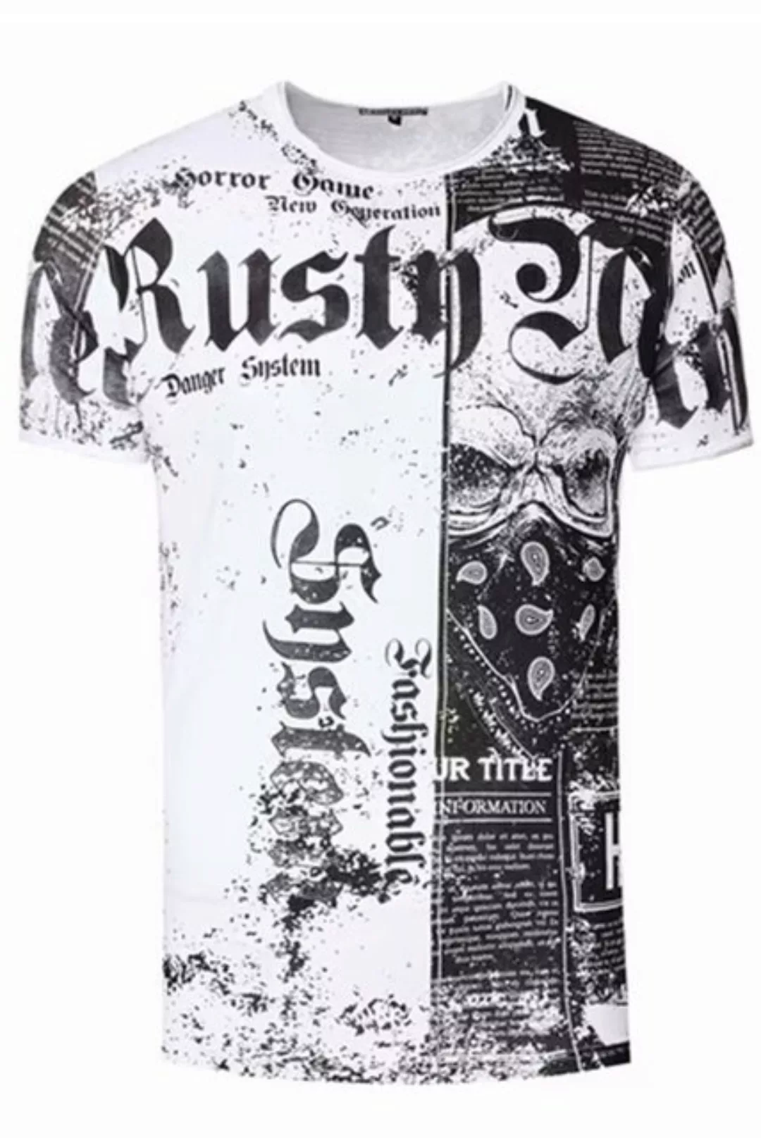 Rusty Neal T-Shirt, mit Allover-Print im Used-Look günstig online kaufen