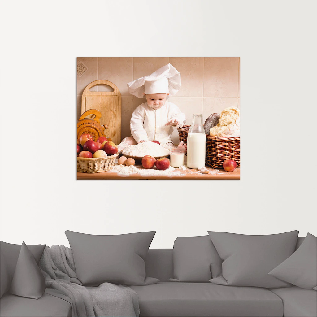 Artland Wandbild "Küche Junge Kind Backen", Bilder von Kindern, (1 St.), al günstig online kaufen