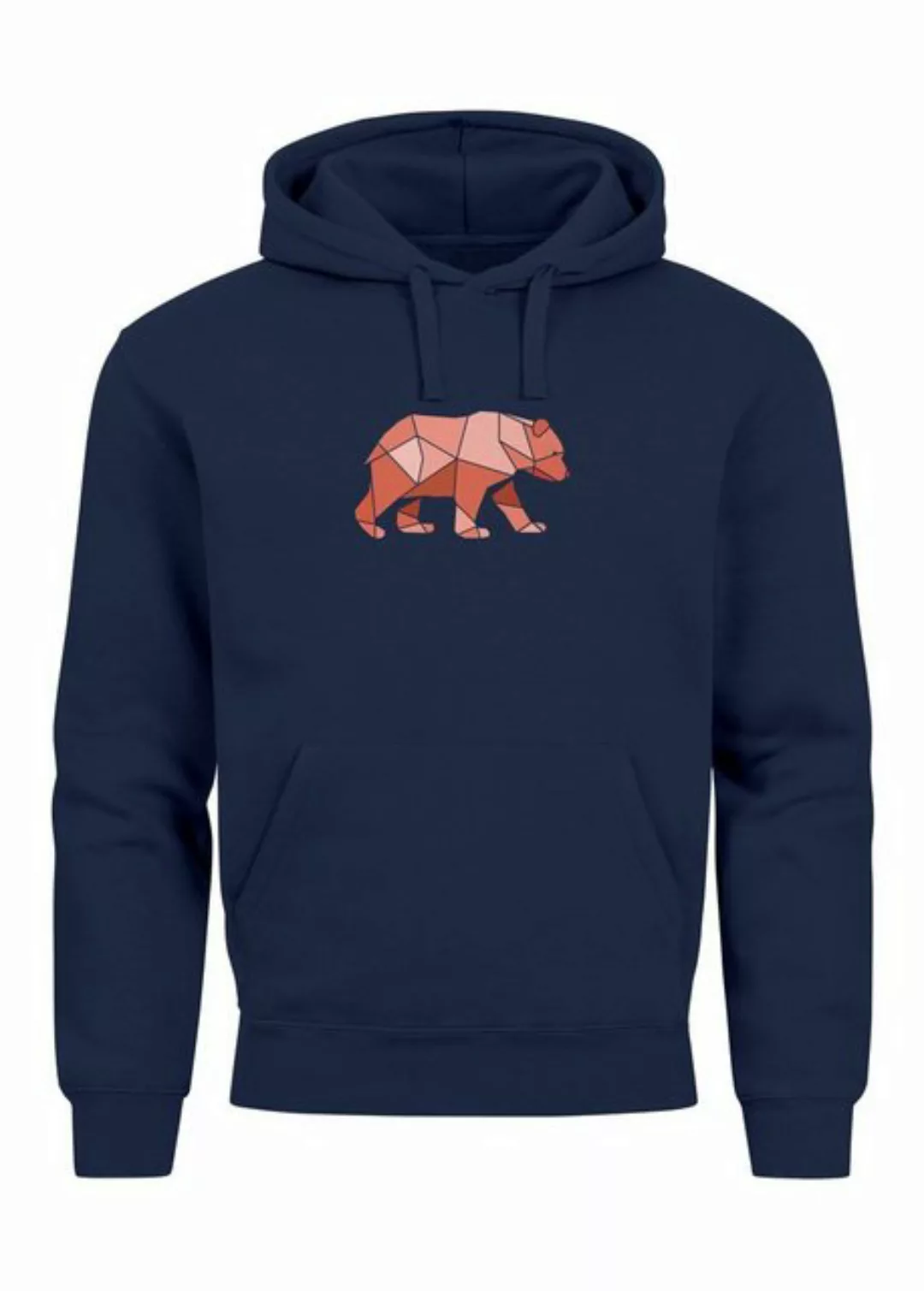 Neverless Hoodie Hoodie Herren Polygon Grafik Bär Outdoor Motive Print Natu günstig online kaufen