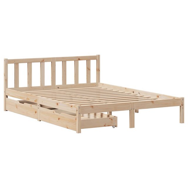 vidaXL Bettgestell Massivholzbett ohne Matratze 140x200 cm Kiefernholz Bett günstig online kaufen