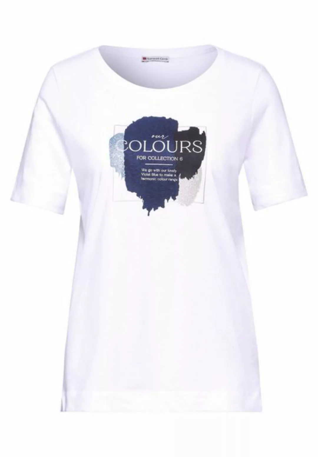 STREET ONE T-Shirt mit Seitlichen Einschlitzen am Saum günstig online kaufen