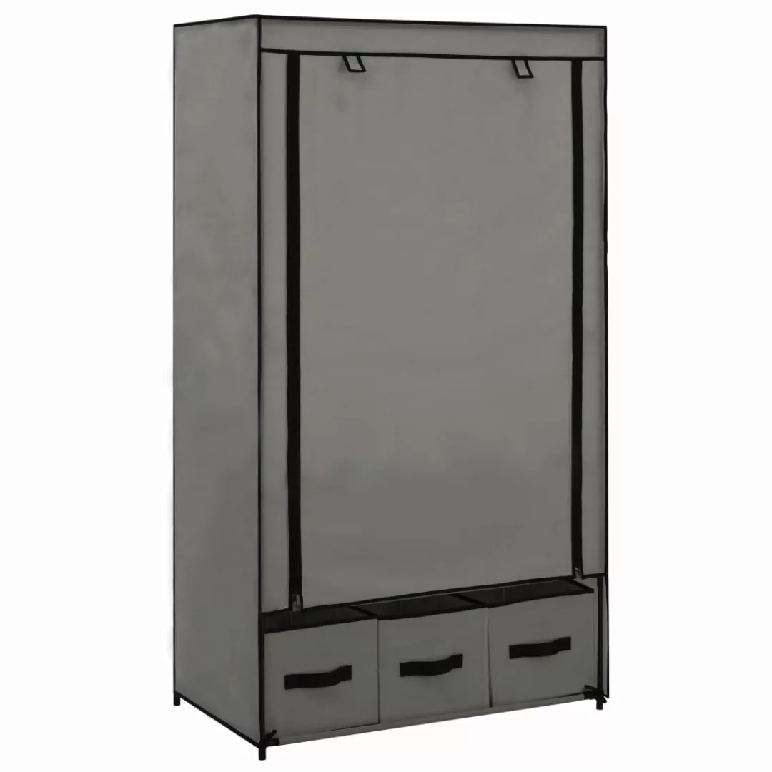 Kleiderschrank Grau 87 X 49 X 159 Cm Stoff günstig online kaufen